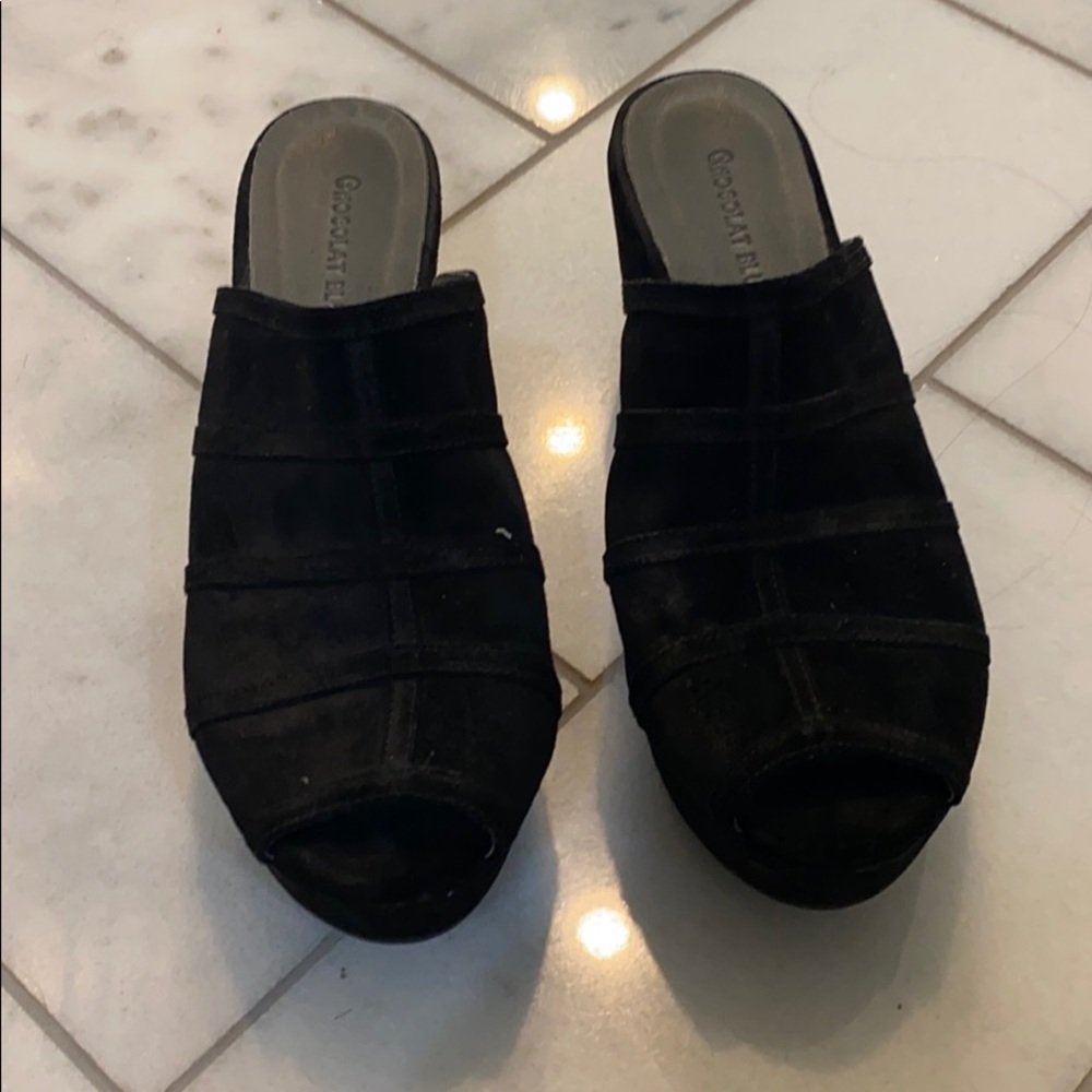 Chocolat Blu black mules